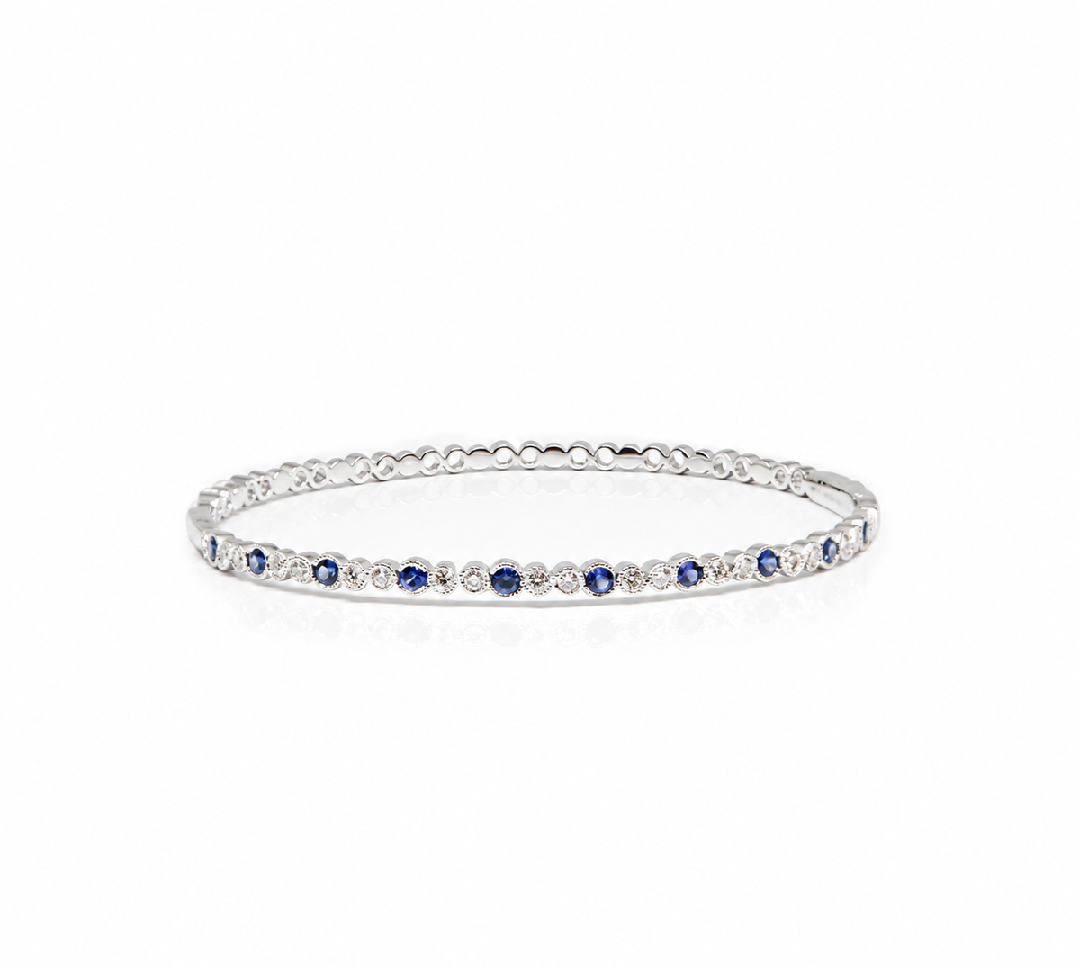 Blue Sapphire and Diamond Bangle