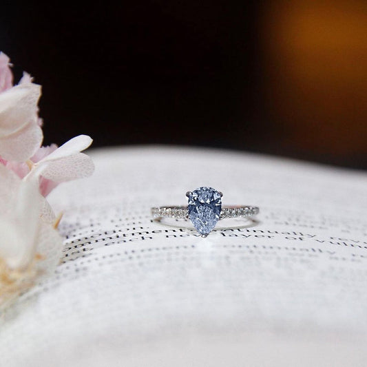 Fancy Blue Diamonds Engagement Ring