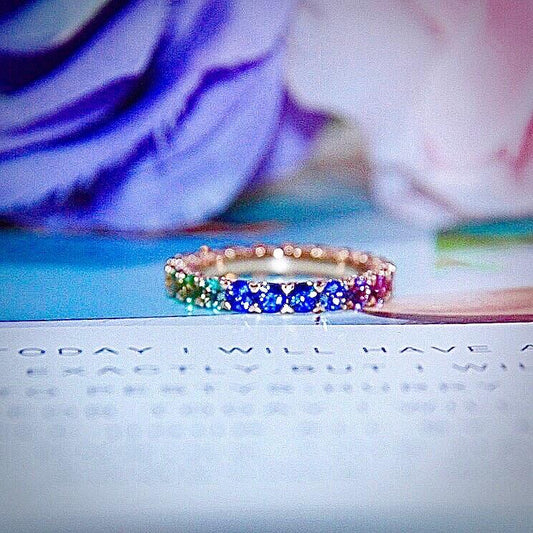 Forever Enchanting: 18k Gold Eternity Rings Aglow with Diamonds or Captivating Gemstones