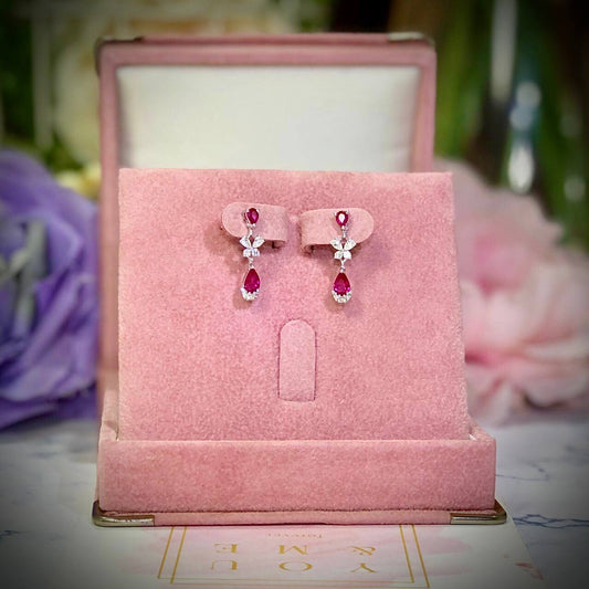 [For Rent] Royal Ruby Pear Earrings (To Buy: $14,320)