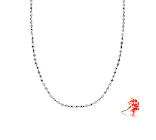 Ball Chain, 45CM in 18k White Gold