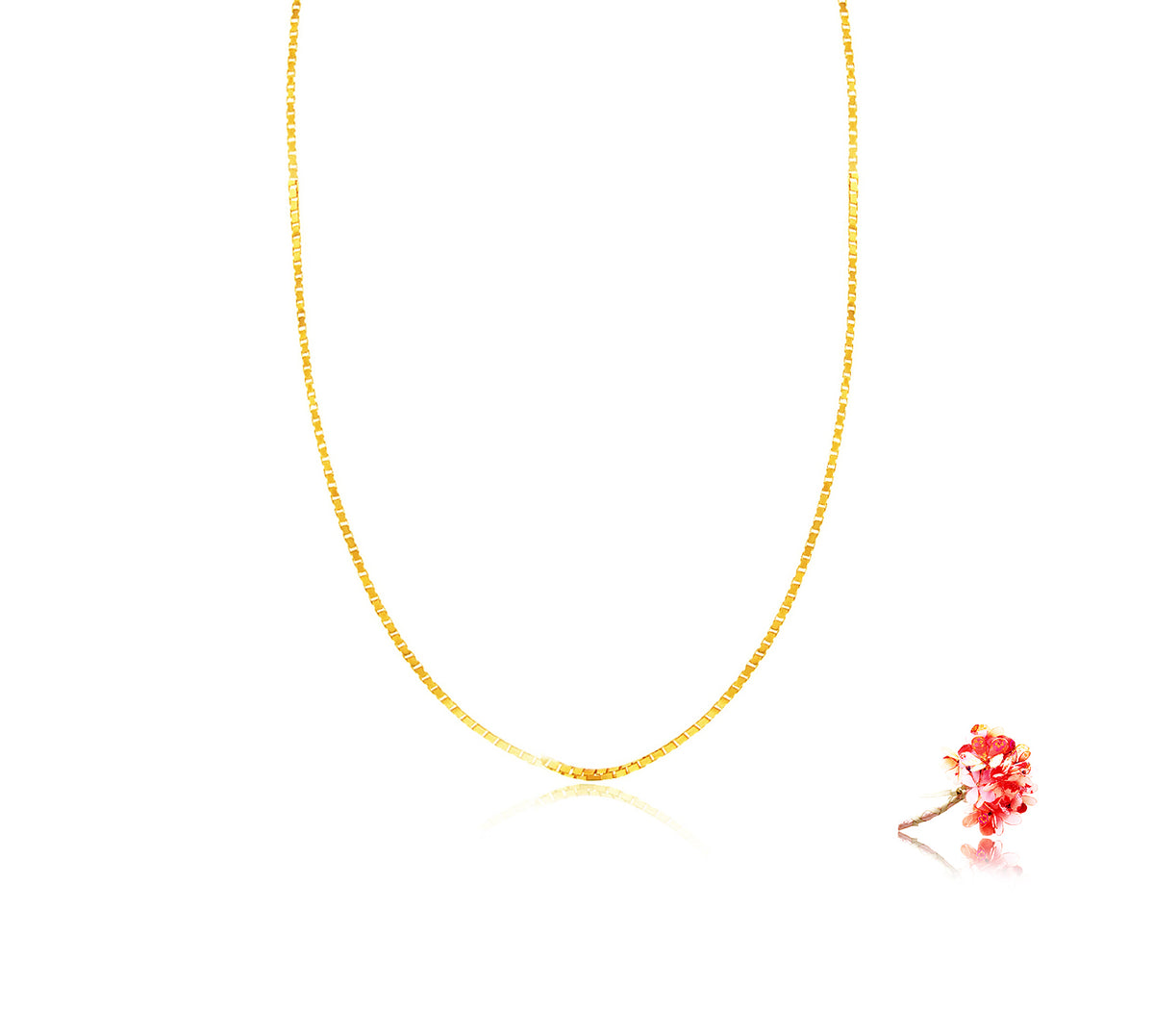 Box Chain, 40CM in 18k Yellow Gold