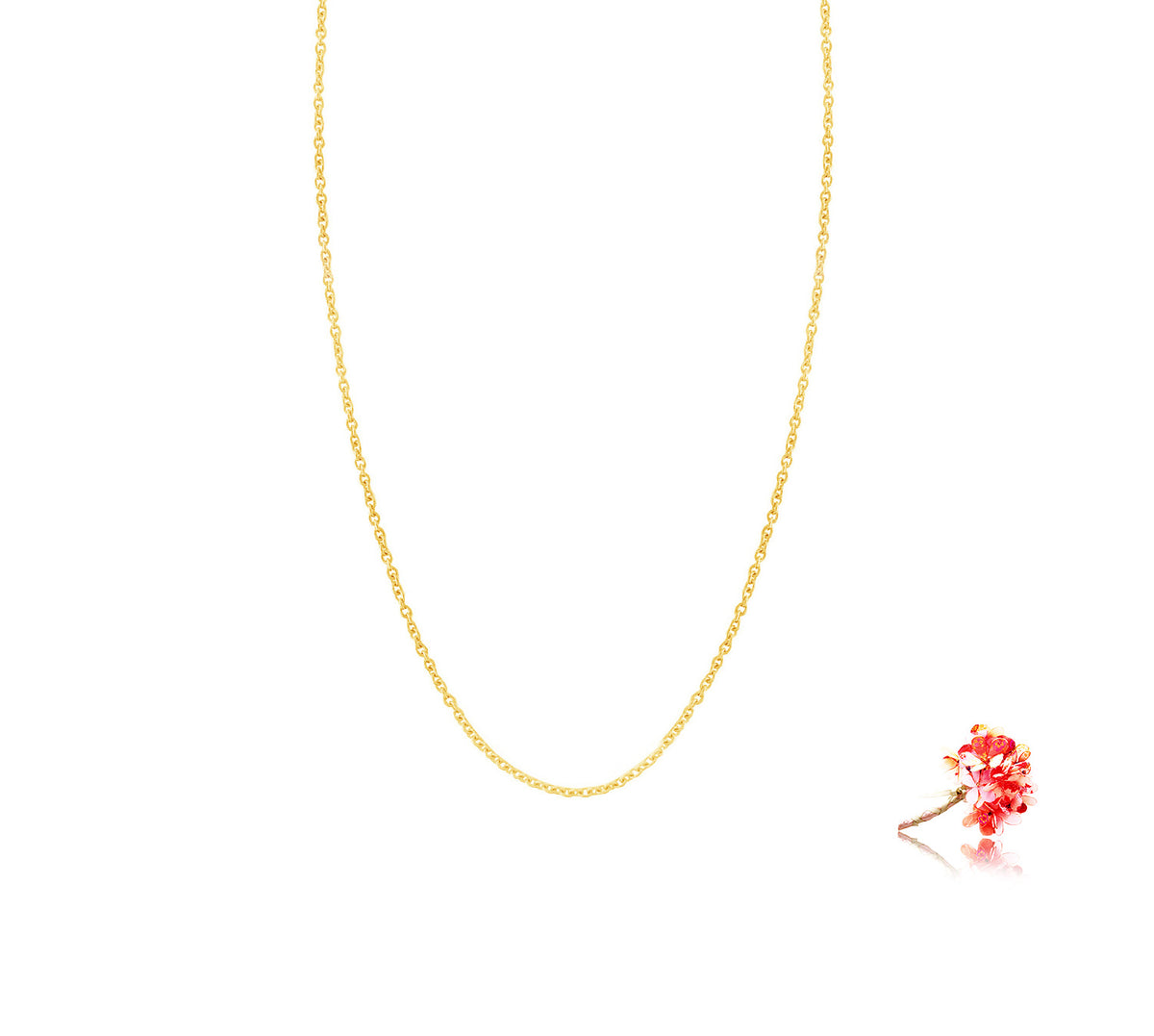 Link Chain, 40CM in 18k Gold, Yellow