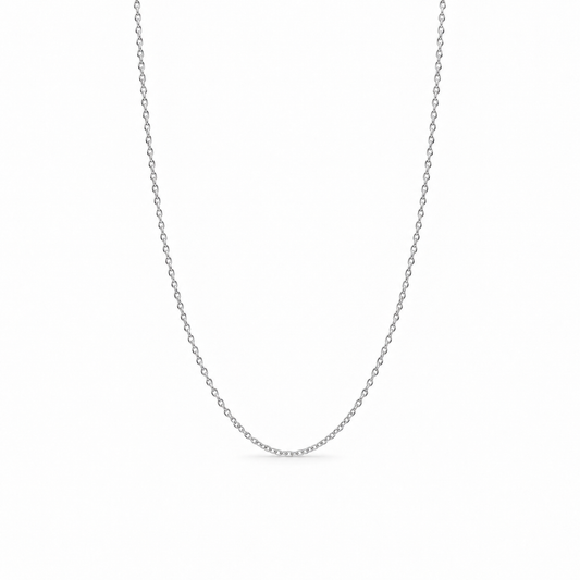 Link Chain, 45CM in 18k Gold, White