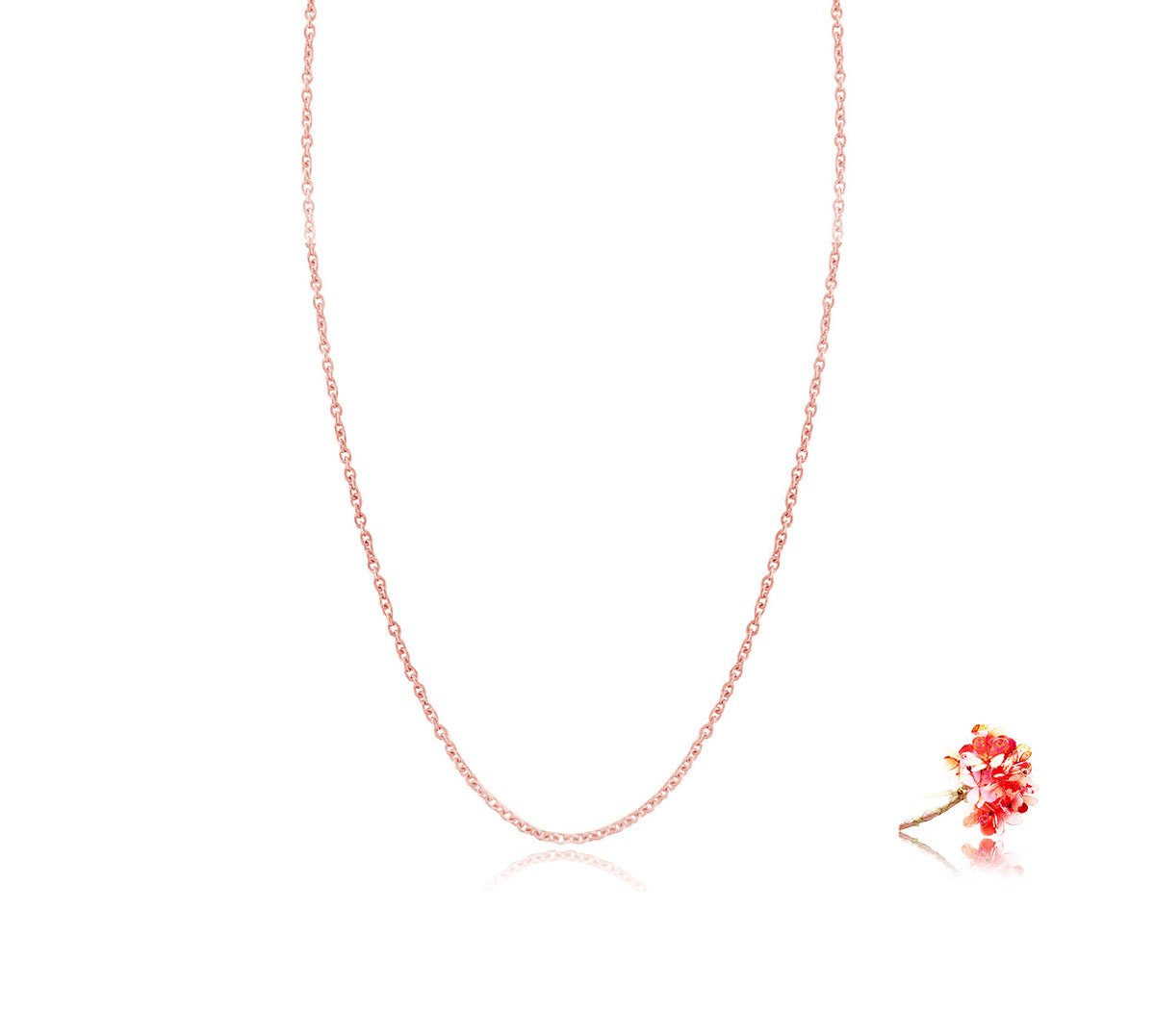 Link Chain, 45CM in 18k Gold, Rose