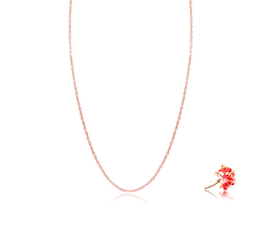 Link Chain, 45CM in 18k Gold, Rose