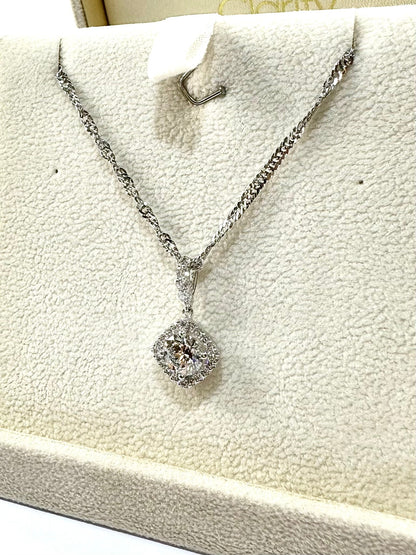 Cushion Halo Diamond Pendant