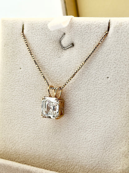 Asscher Diamond Pendant