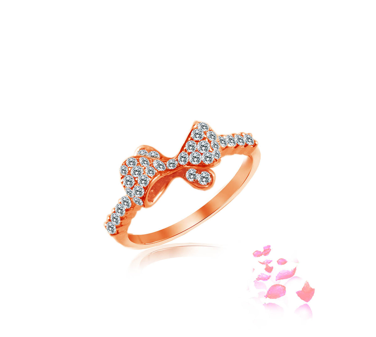 Diamond Ribbon Dress Ring