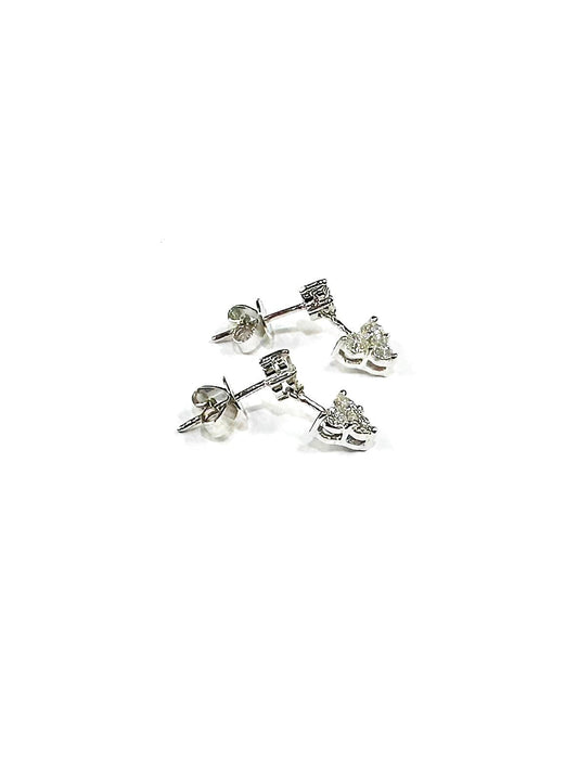 Dangling Heart-shaped Diamond Earrings