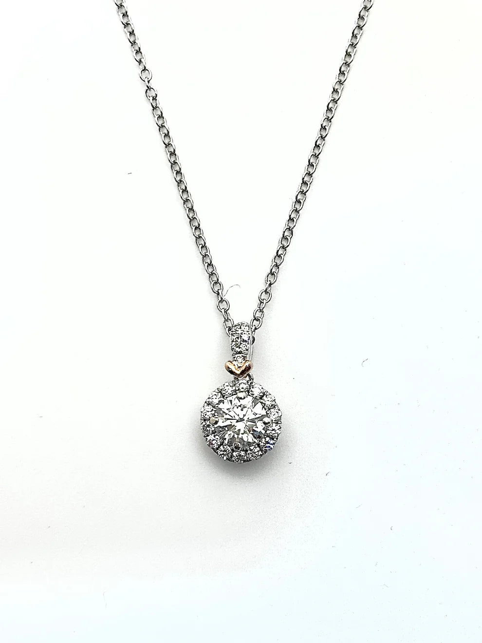 Round Halo Diamond Pendant