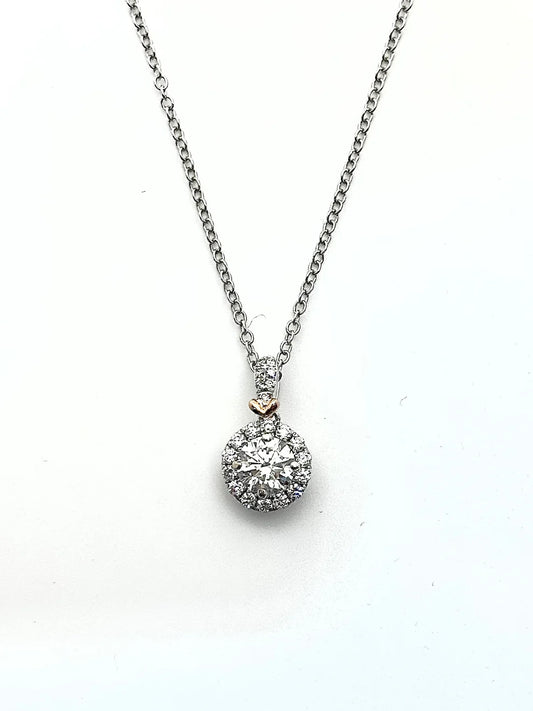 Round Halo Diamond Pendant