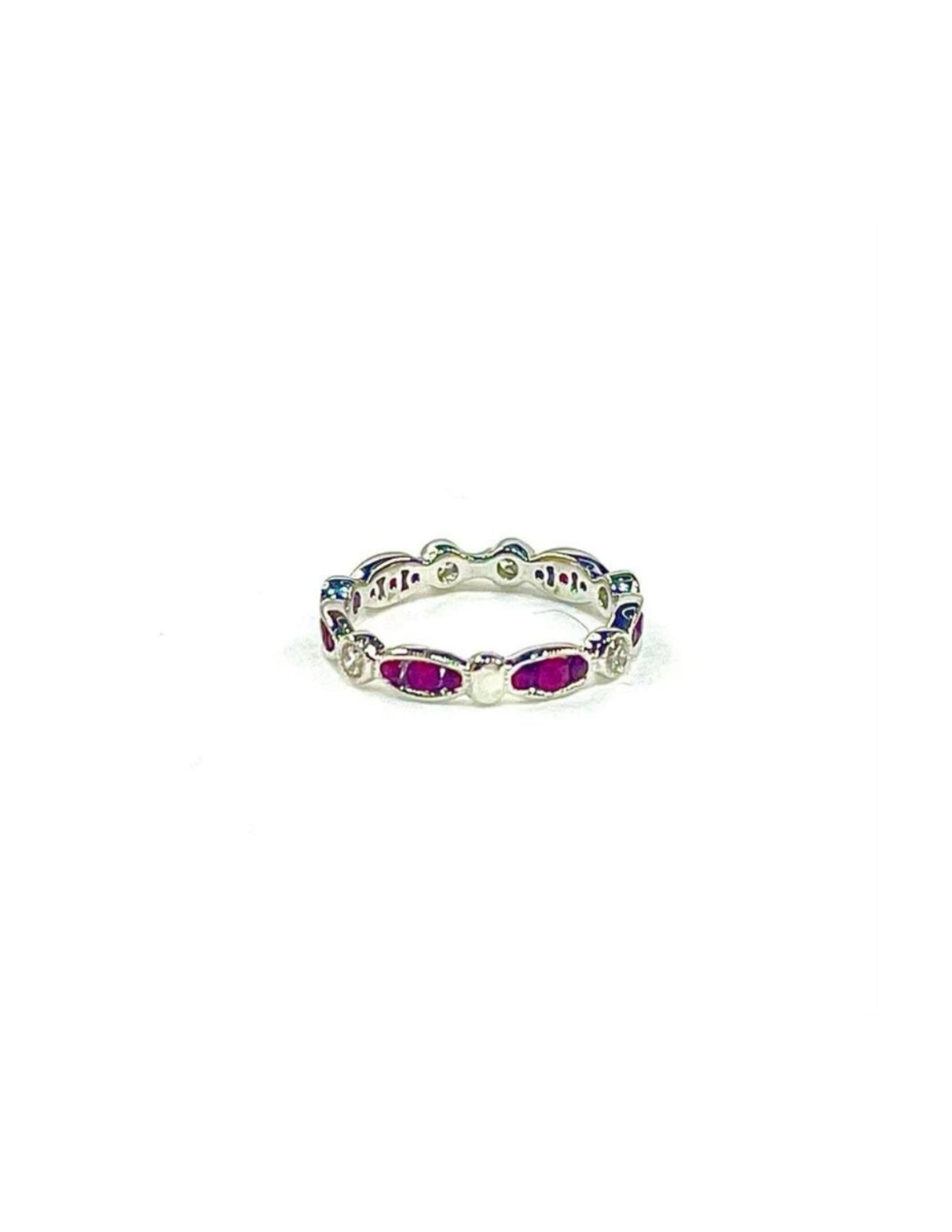 Ruby Lattice Milgrain Ring